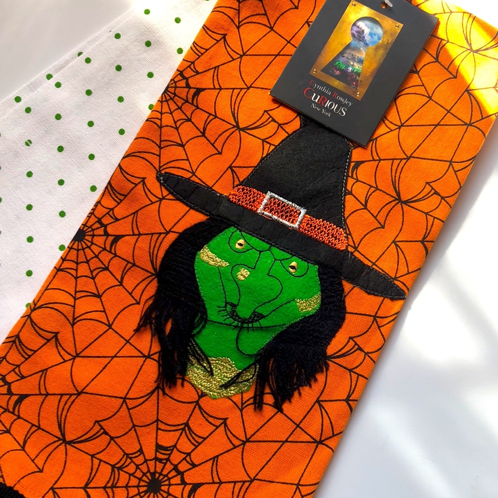 NWT 2PC Halloween Linen Towel Set - Picture 2 of 6